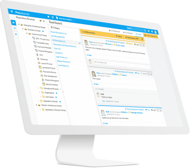 Prolaborate en una pantalla de computadora